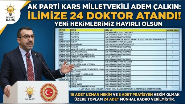 Kars’a 129. Dönem DHY Kurasıyla 24 Doktor Atandı, 19’u Uzman Hekim