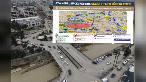 Hatay Asi Nehri Taşkın Koruma Projesi kapsamında Ata Köprüsü 240 metrelik alanda yeniden inşa edilecek